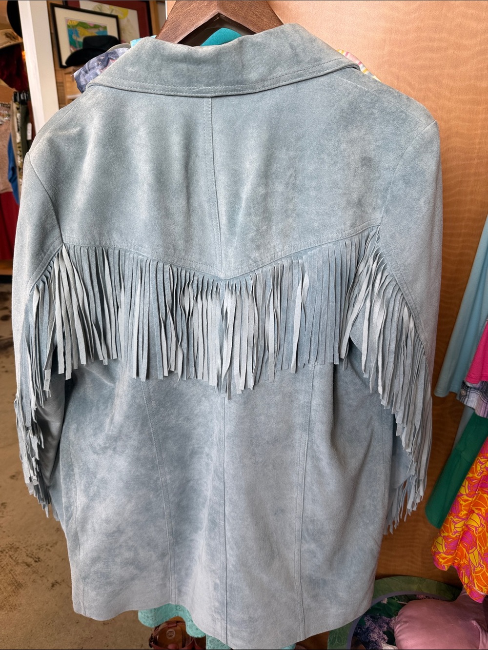 Vintage Together blue suede fringe Western jacket - Picture 6 of 6